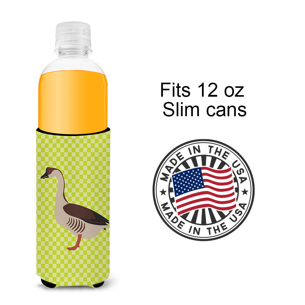 Chinese Goose Green Slim Can Hugger , Insulated Foam Hugger for 12 oz Slim Cans, Beer Bottles & Water Bottles, Printed in USA
