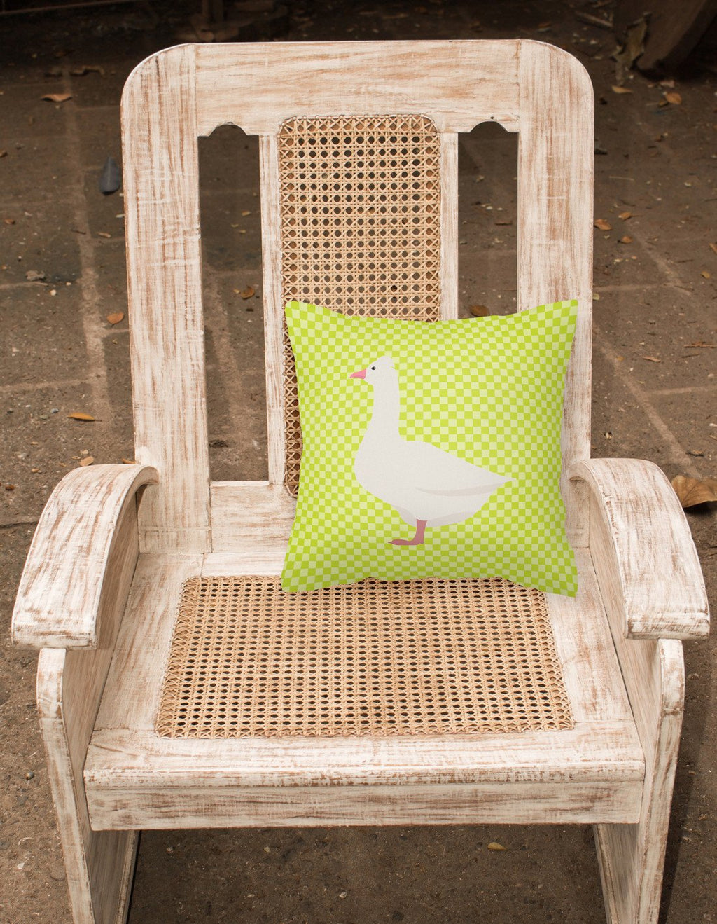 Roman Goose Green Decorative Throw Pillow 18x18 Indoor Outdoor Accent Cushion, Fabric Cover with Insert for Sofa, Bed, Porch & Living Room