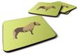 Shetland Pony Horse Green Foam Coasters Set of 4 Cup Coasters for Indoor Outdoor, Tabletop Protection, Anti Slip, Mouse pad Material