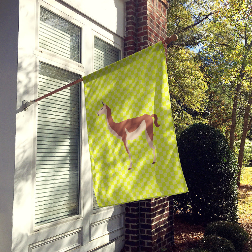 Guanaco Green House Flag 28x40 Porch Sleeve Pole Decorative Outside Yard Banner Artwork Wall Hanging, Polyester