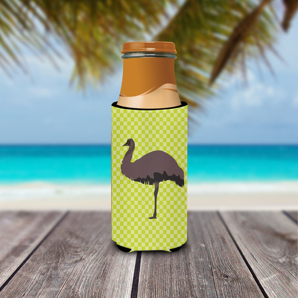 Emu Green Slim Can Hugger , Insulated Foam Hugger for 12 oz Slim Cans, Beer Bottles & Water Bottles, Printed in USA