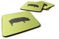 Devon Large Black Pig Green Foam Coasters Set of 4 Cup Coasters for Indoor Outdoor, Tabletop Protection, Anti Slip, Mouse pad Material