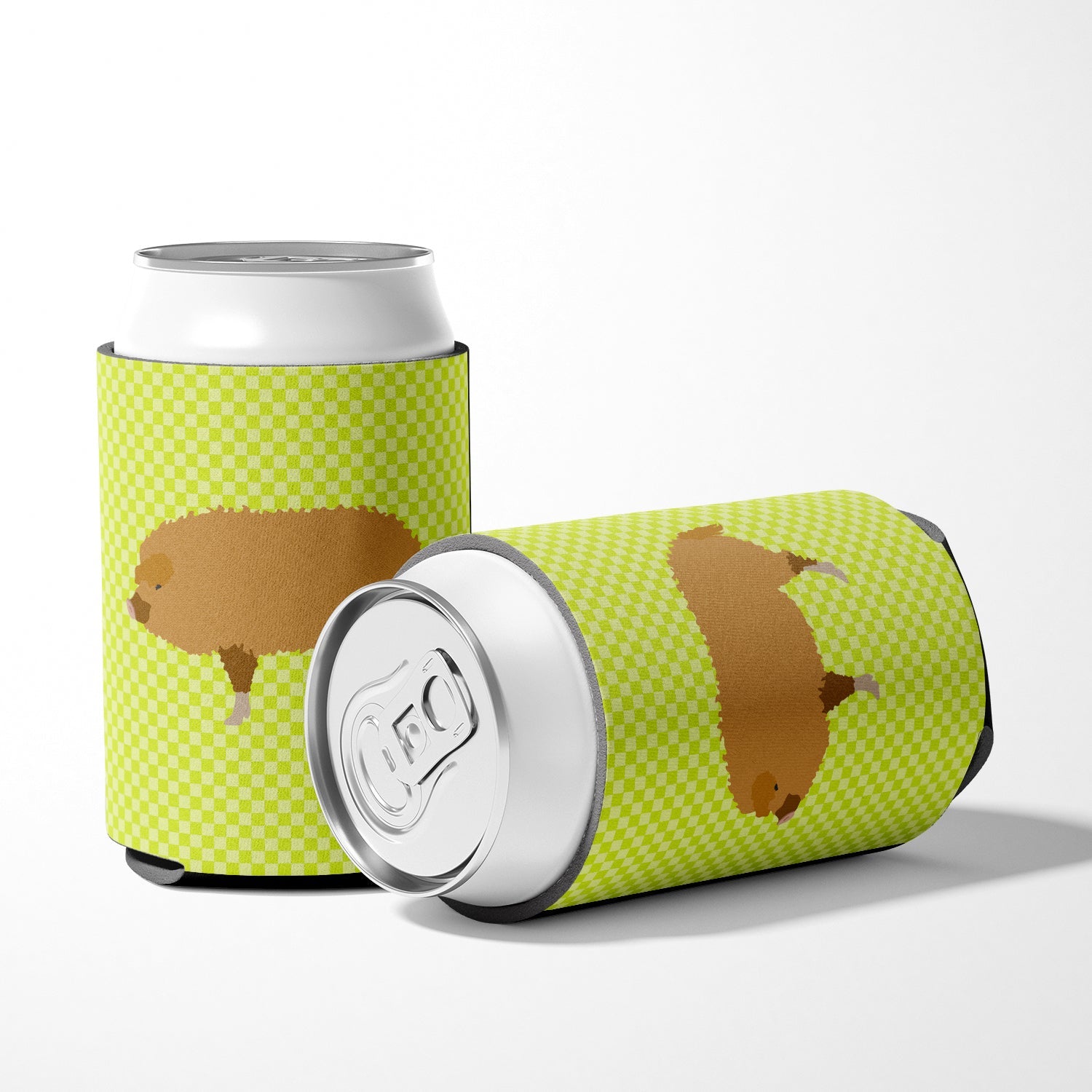 Hungarian Mangalica Pig Green Can or Bottle Hugger Cooler Sleeve for Standard 12 oz Cans, Insulated Foam Beer & Soda Can Hugger Reusable