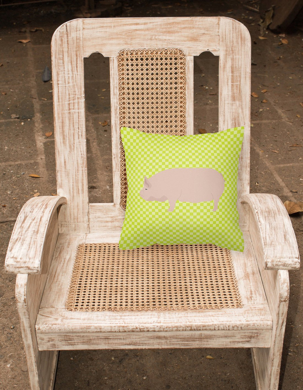 Welsh Pig Green Decorative Throw Pillow 18x18 Indoor Outdoor Accent Cushion, Fabric Cover with Insert for Sofa, Bed, Porch & Living Room