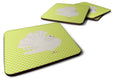 Silver Fantail Pigeon Green Foam Coasters Set of 4 Cup Coasters for Indoor Outdoor, Tabletop Protection, Anti Slip, Mouse pad Material