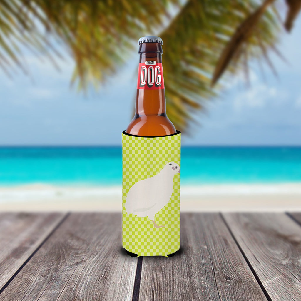 Texas Quail Green Slim Can Hugger , Insulated Foam Hugger for 12 oz Slim Cans, Beer Bottles & Water Bottles, Printed in USA