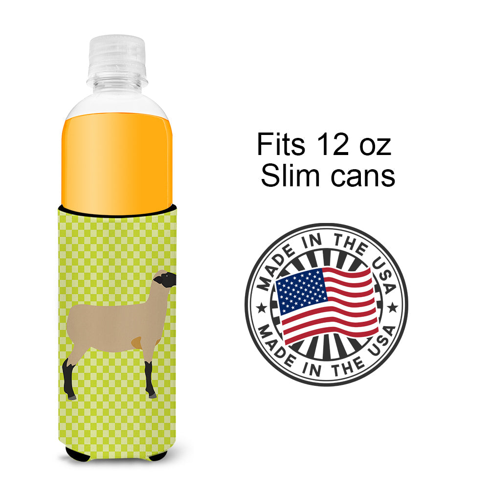 Hampshire Down Sheep Green Slim Can Hugger , Insulated Foam Hugger for 12 oz Slim Cans, Beer Bottles & Water Bottles, Printed in USA