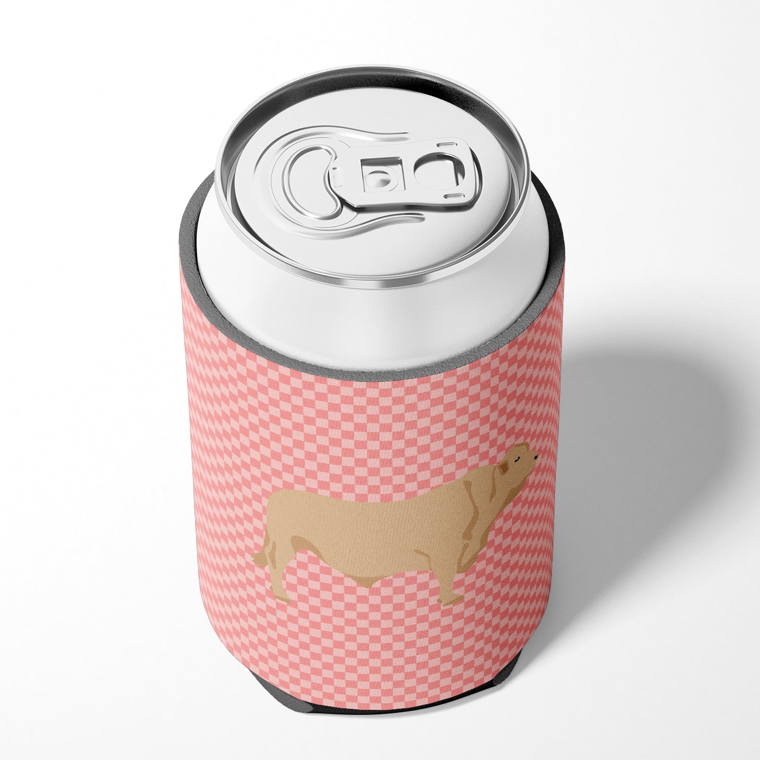 Charolais Cow Pink Check Can or Bottle Hugger Cooler Sleeve for Standard 12 oz Cans, Insulated Foam Beer & Soda Can Hugger Reusable