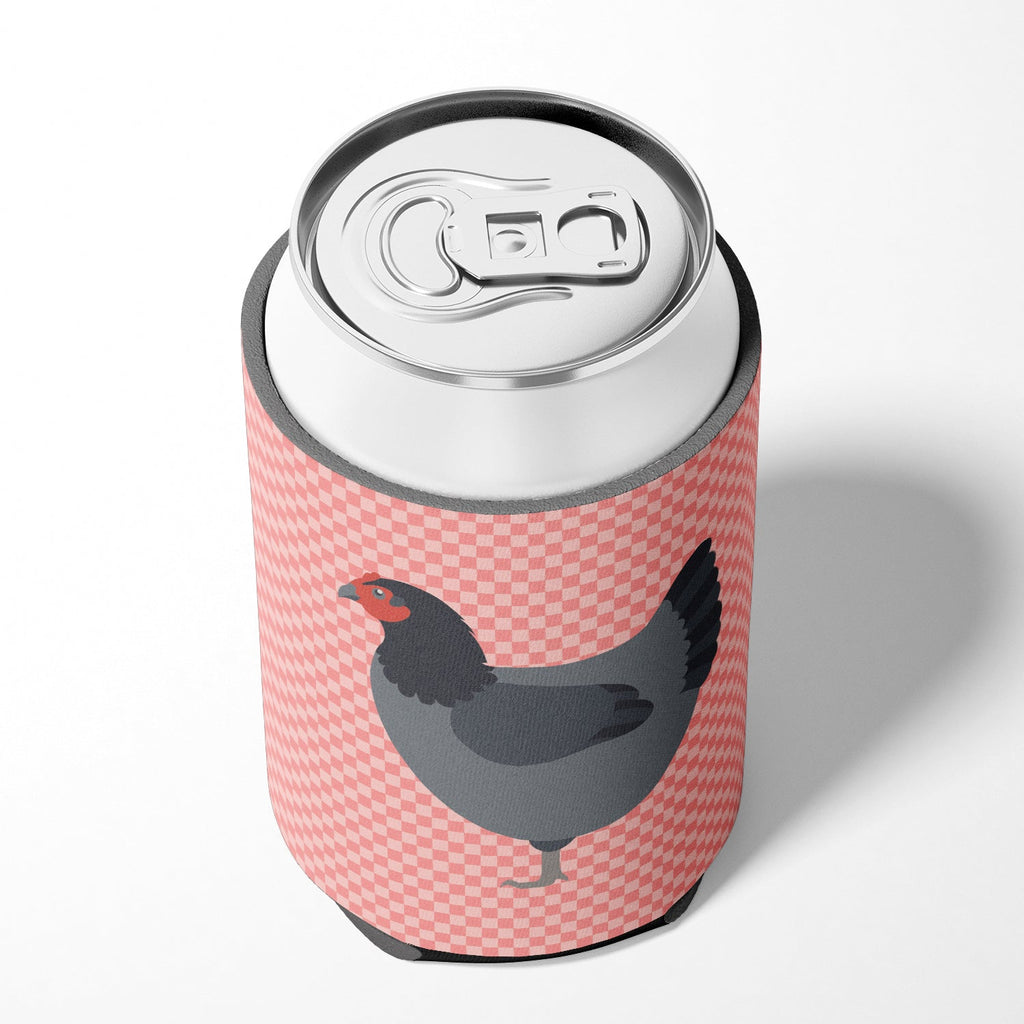 Jersey Giant Chicken Pink Check Can or Bottle Hugger Cooler Sleeve for Standard 12 oz Cans, Insulated Foam Beer & Soda Can Hugger Reusable