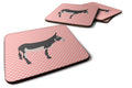 American Mammoth Jack Donkey Pink Check Foam Coasters Set of 4 Cup Coasters for Indoor Outdoor, Tabletop Protection, Anti Slip, Mouse pad Material