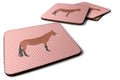Mule Pink Check Foam Coasters Set of 4 Cup Coasters for Indoor Outdoor, Tabletop Protection, Anti Slip, Mouse pad Material
