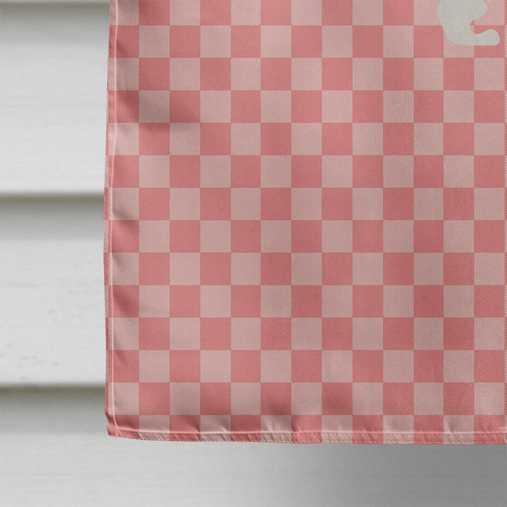 Stoat Short-tailed Weasel Pink Check House Flag 28x40 Porch Sleeve Pole Decorative Outside Yard Banner Artwork Wall Hanging, Polyester