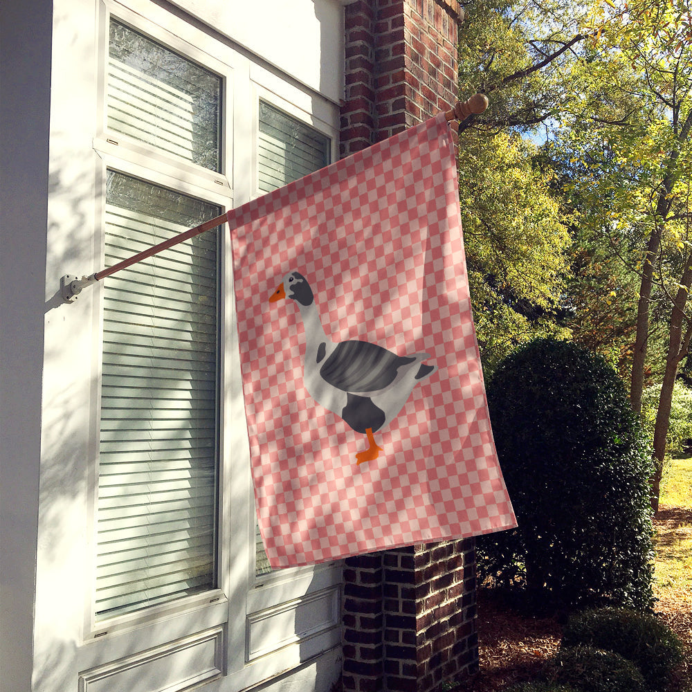 West of England Goose Pink Check House Flag 28x40 Porch Sleeve Pole Decorative Outside Yard Banner Artwork Wall Hanging, Polyester