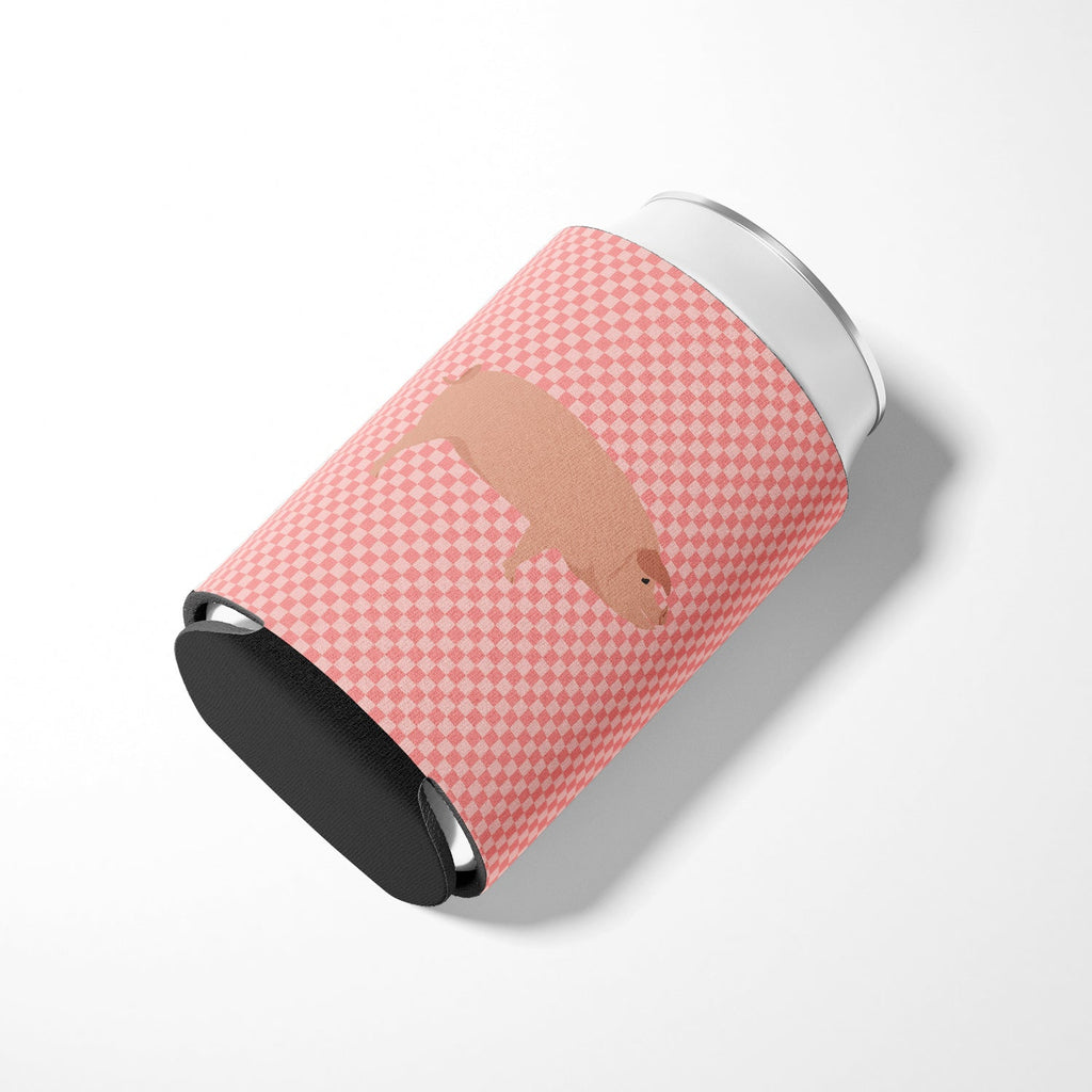American Landrace Pig Pink Check Can or Bottle Hugger Cooler Sleeve for Standard 12 oz Cans, Insulated Foam Beer & Soda Can Hugger Reusable