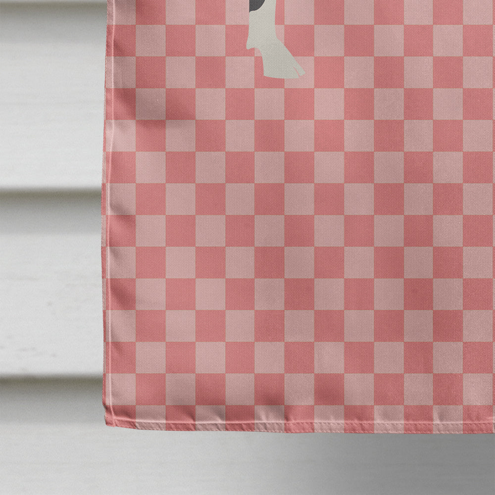 Hampshire Pig Pink Check House Flag 28x40 Porch Sleeve Pole Decorative Outside Yard Banner Artwork Wall Hanging, Polyester
