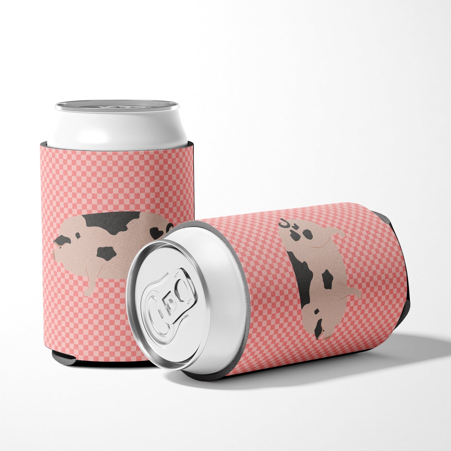 Gloucester Old Spot Pig Pink Check Can or Bottle Hugger Cooler Sleeve for Standard 12 oz Cans, Insulated Foam Beer & Soda Can Hugger Reusable