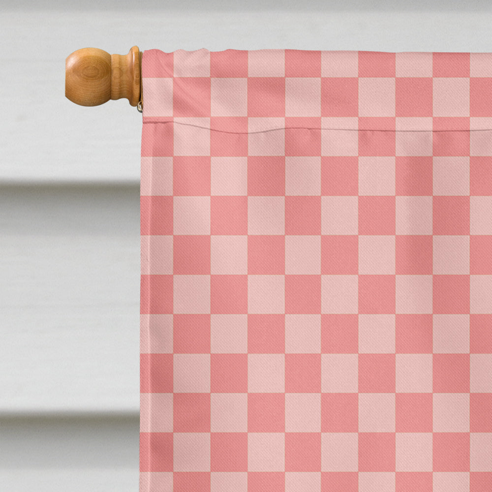 Large Pigeon Pink Check House Flag 28x40 Porch Sleeve Pole Decorative Outside Yard Banner Artwork Wall Hanging, Polyester