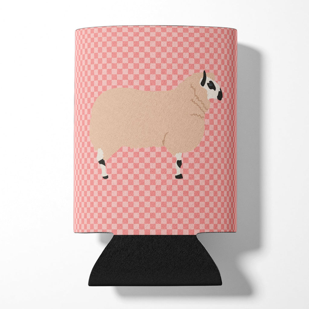 Kerry Hill Sheep Pink Check Can or Bottle Hugger Cooler Sleeve for Standard 12 oz Cans, Insulated Foam Beer & Soda Can Hugger Reusable