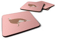 Jersey Buff Turkey Hen Pink Check Foam Coasters Set of 4 Cup Coasters for Indoor Outdoor, Tabletop Protection, Anti Slip, Mouse pad Material