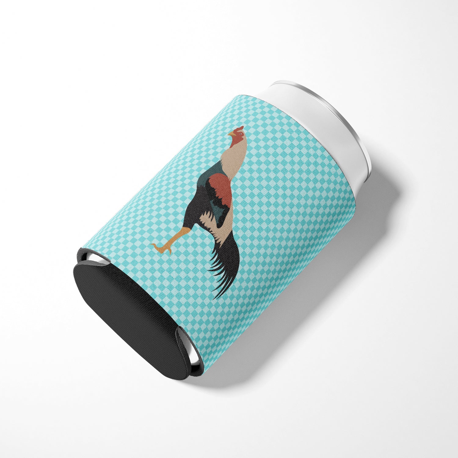Kulang Chicken Blue Check Can or Bottle Hugger Cooler Sleeve for Standard 12 oz Cans, Insulated Foam Beer & Soda Can Hugger Reusable