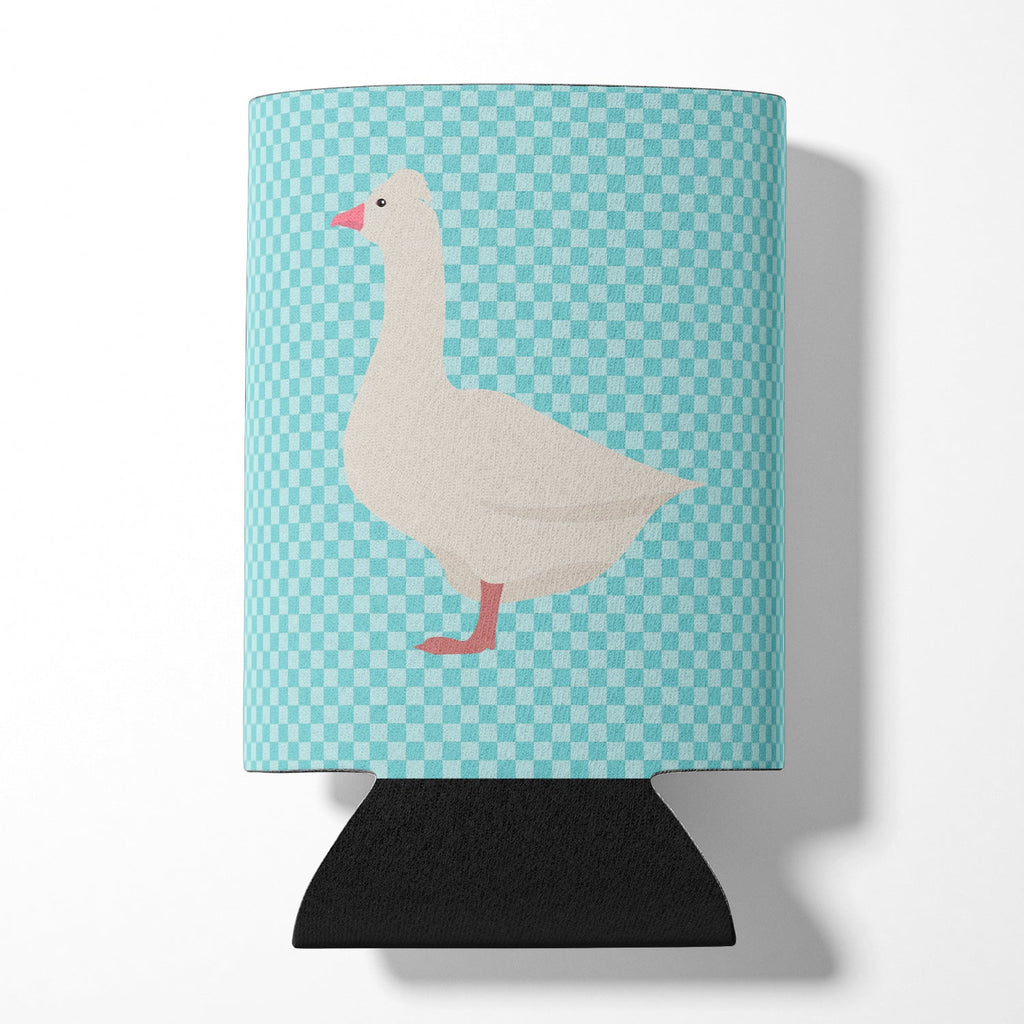 Roman Goose Blue Check Can or Bottle Hugger Cooler Sleeve for Standard 12 oz Cans, Insulated Foam Beer & Soda Can Hugger Reusable