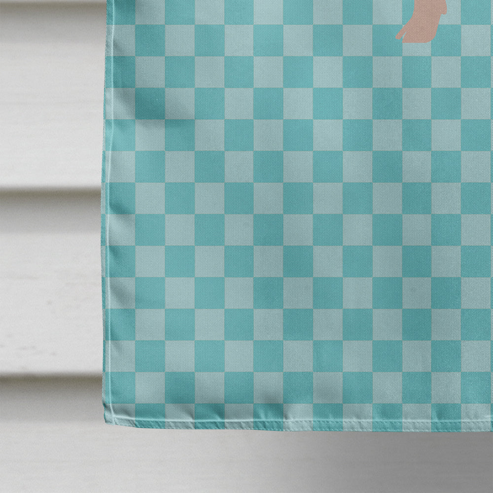 Welsh Pig Blue Check House Flag 28x40 Porch Sleeve Pole Decorative Outside Yard Banner Artwork Wall Hanging, Polyester