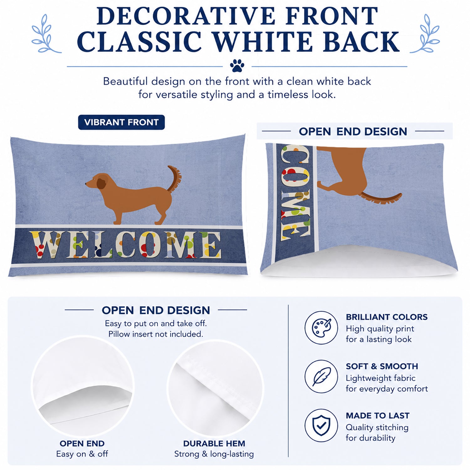 Alpine Dachsbrake Welcome Standard Pillowcase Lightweight Super Soft Easy Care Decorative Artwork Pillowcase, Standard