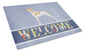 Ariege Pointer Welcome Cutting Board Tempered Glass Kitchen Cutting Surface, Heat Resistant Chopping, Non-Slip Feet, Food Prep & Serving