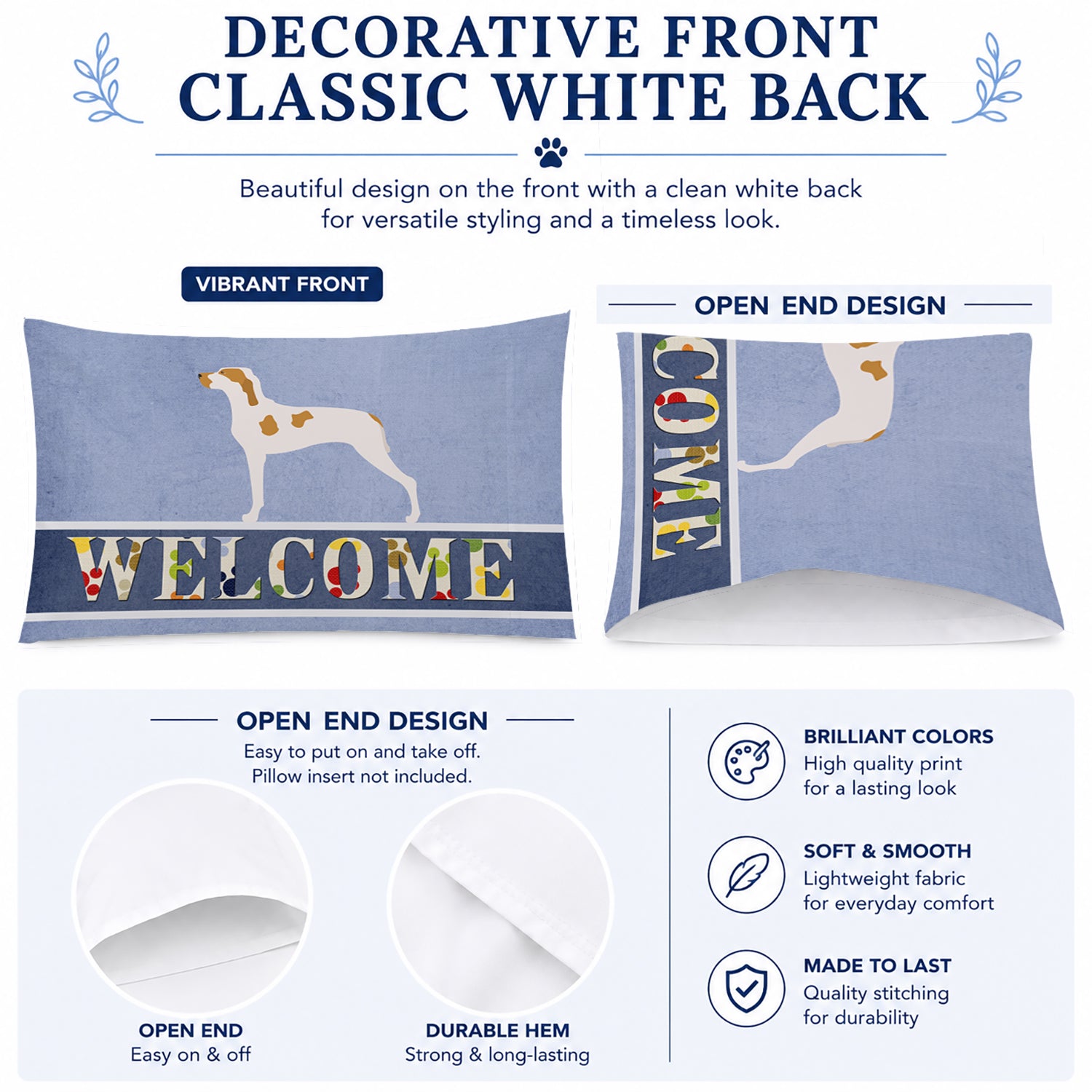 Ariege Pointer Welcome Standard Pillowcase Lightweight Super Soft Easy Care Decorative Artwork Pillowcase, Standard