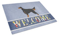 Gordon Setter Welcome Cutting Board Tempered Glass Kitchen Cutting Surface, Heat Resistant Chopping, Non-Slip Feet, Food Prep & Serving
