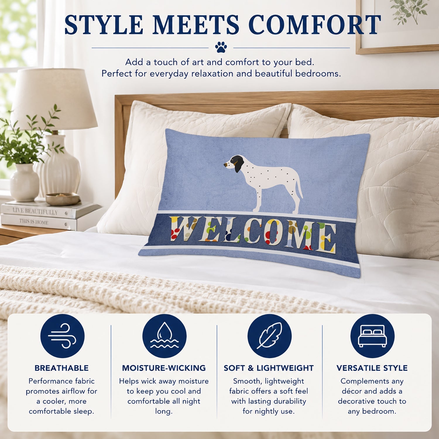 Gascon Saintongeois Welcome Standard Pillowcase Lightweight Super Soft Easy Care Decorative Artwork Pillowcase, Standard