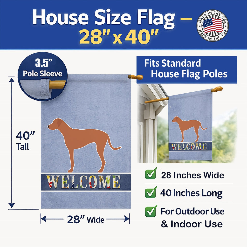 Rhodesian Ridgeback Welcome House Flag 28x40 Porch Sleeve Pole Decorative Outside Yard Banner Artwork Wall Hanging, Polyester