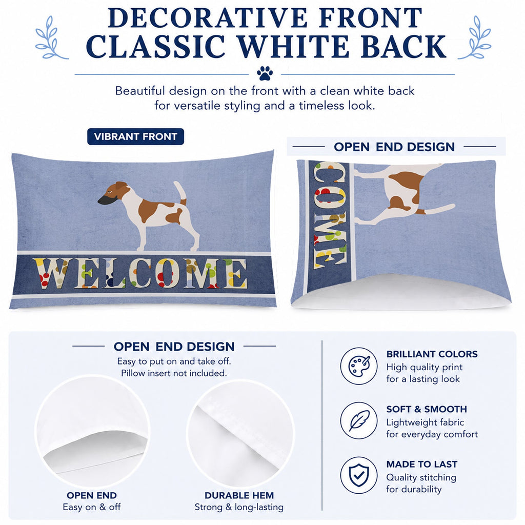 Smooth Fox Terrier Welcome Standard Pillowcase Lightweight Super Soft Easy Care Decorative Artwork Pillowcase, Standard