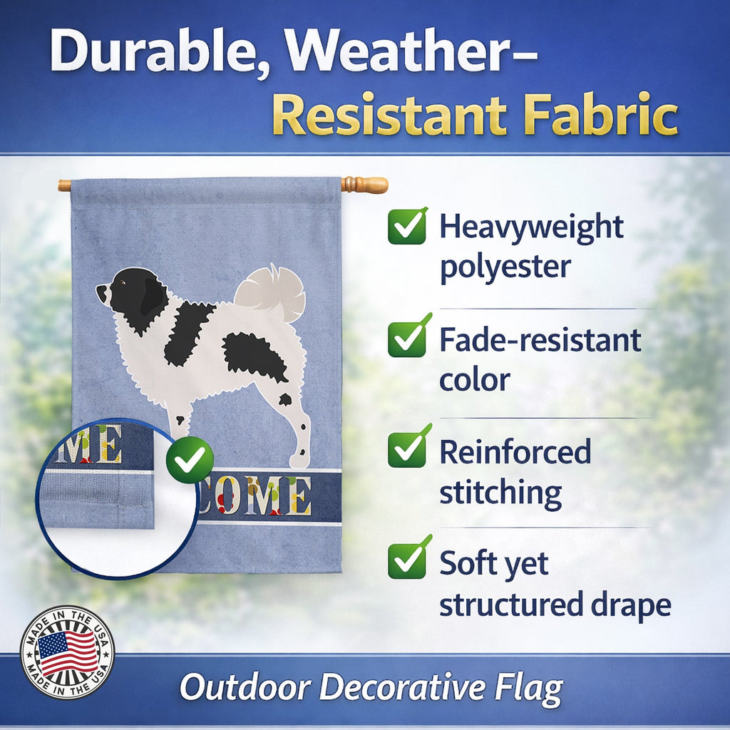 Wetterhoun Frisian Water Dog House Flag 28x40 Porch Sleeve Pole Decorative Outside Yard Banner Artwork Wall Hanging, Polyester