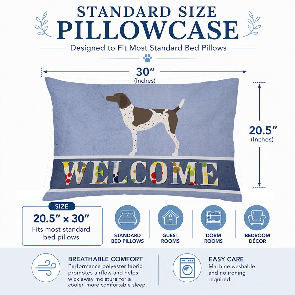 German Shorthaired Pointer Welcome Standard Pillowcase Lightweight Super Soft Easy Care Decorative Artwork Pillowcase, Standard