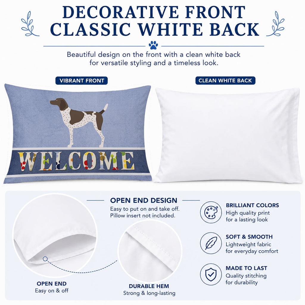 German Shorthaired Pointer Welcome Standard Pillowcase Lightweight Super Soft Easy Care Decorative Artwork Pillowcase, Standard