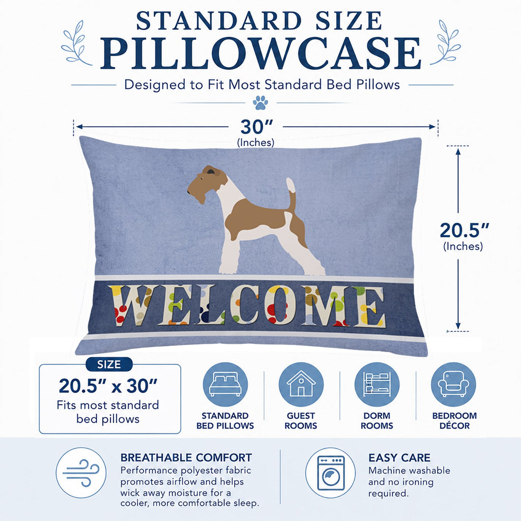 Wire Fox Terrier Welcome Standard Pillowcase Lightweight Super Soft Easy Care Decorative Artwork Pillowcase, Standard