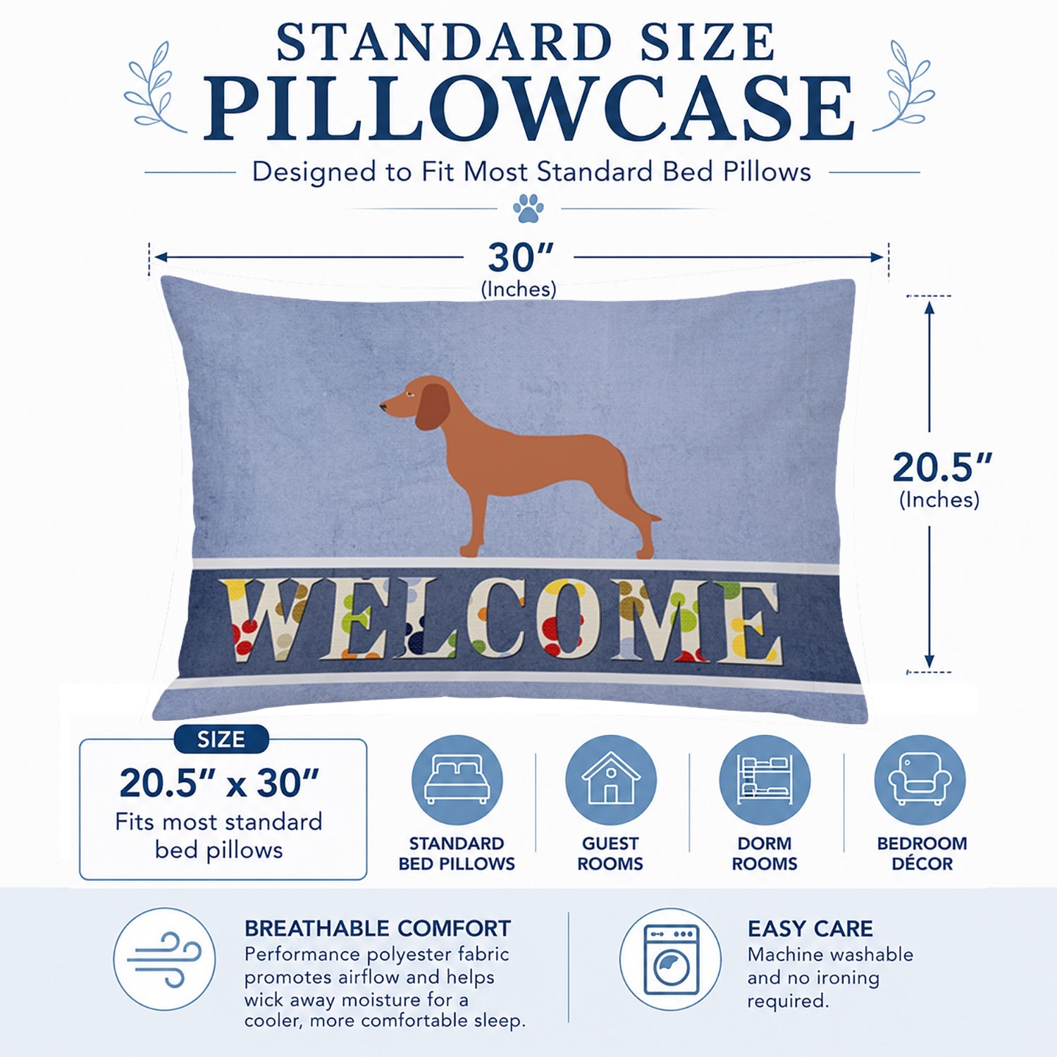 Bavarian Mountian Hound Welcome Standard Pillowcase Lightweight Super Soft Easy Care Decorative Artwork Pillowcase, Standard