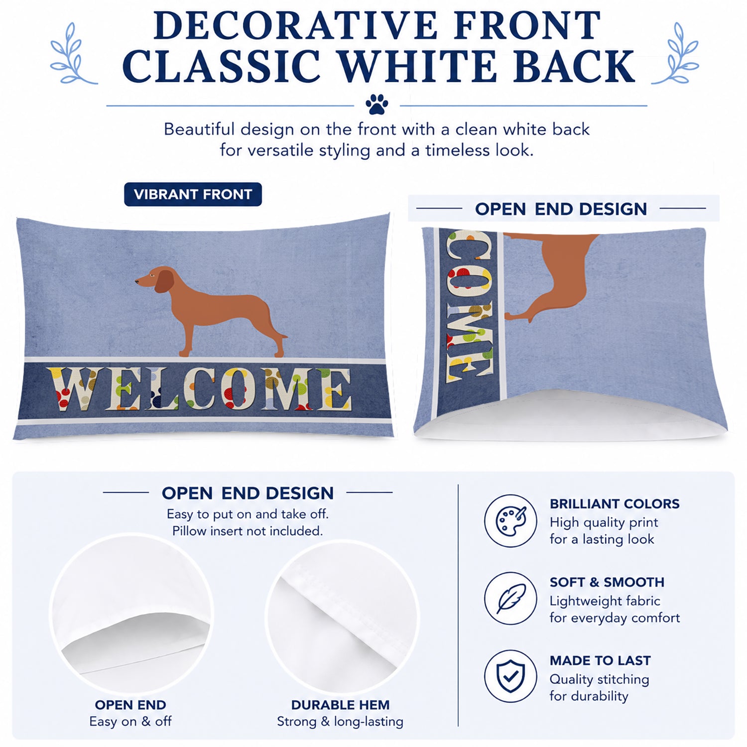 Bavarian Mountian Hound Welcome Standard Pillowcase Lightweight Super Soft Easy Care Decorative Artwork Pillowcase, Standard