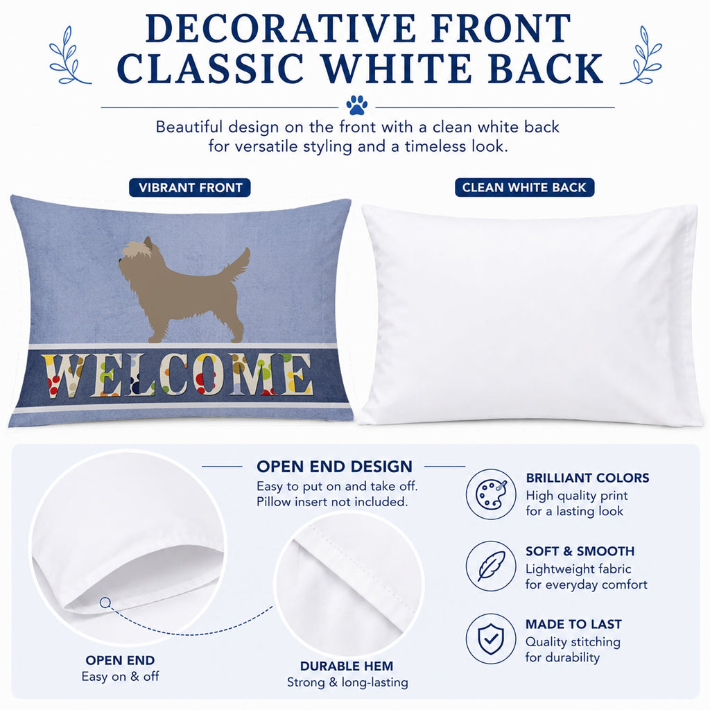 Cairn Terrier Welcome Standard Pillowcase Lightweight Super Soft Easy Care Decorative Artwork Pillowcase, Standard