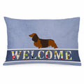 Longhaired Dachshund Welcome Standard Pillowcase Lightweight Super Soft Easy Care Decorative Artwork Pillowcase, Standard