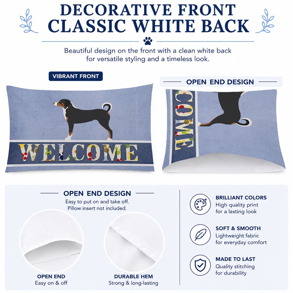 Appenzeller Sennenhund Welcome Standard Pillowcase Lightweight Super Soft Easy Care Decorative Artwork Pillowcase, Standard