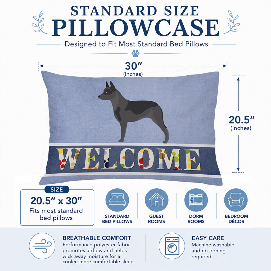 Australian Cattle Dog Welcome Standard Pillowcase Lightweight Super Soft Easy Care Decorative Artwork Pillowcase, Standard