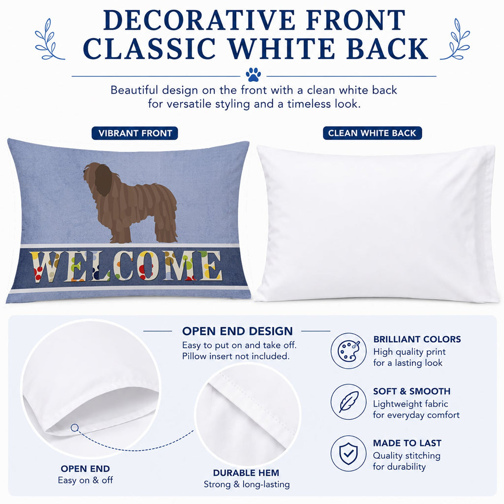 Bergamasco Shepherd Welcome Standard Pillowcase Lightweight Super Soft Easy Care Decorative Artwork Pillowcase, Standard