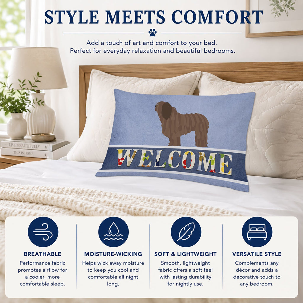 Bergamasco Shepherd Welcome Standard Pillowcase Lightweight Super Soft Easy Care Decorative Artwork Pillowcase, Standard