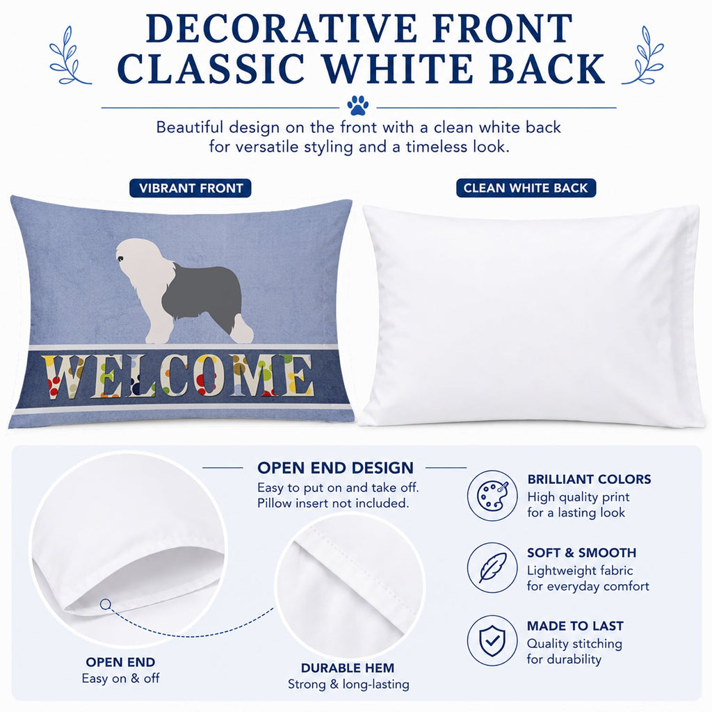 Old English Sheepdog Bobtail Standard Pillowcase Lightweight Super Soft Easy Care Decorative Artwork Pillowcase, Standard