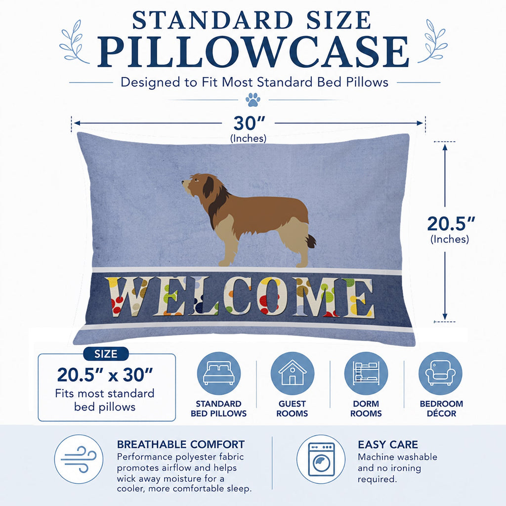 Catalan Sheepdog Welcome Standard Pillowcase Lightweight Super Soft Easy Care Decorative Artwork Pillowcase, Standard