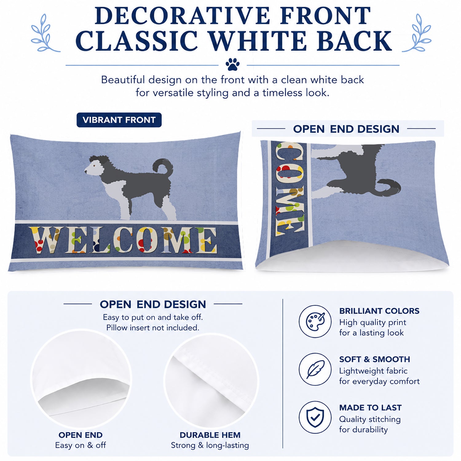 Pumi Welcome Standard Pillowcase Lightweight Super Soft Easy Care Decorative Artwork Pillowcase, Standard