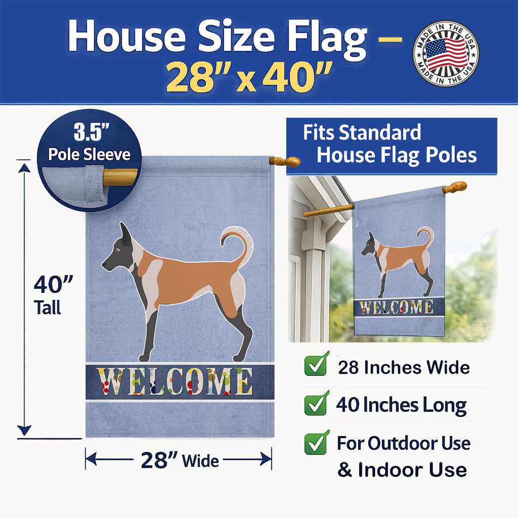 Belgian Malinois Welcome House Flag 28x40 Porch Sleeve Pole Decorative Outside Yard Banner Artwork Wall Hanging, Polyester