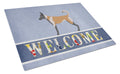 Belgian Malinois Welcome Cutting Board Tempered Glass Kitchen Cutting Surface, Heat Resistant Chopping, Non-Slip Feet, Food Prep & Serving